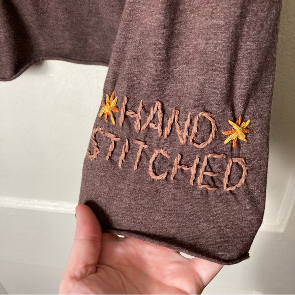 Johnny Was joystick brown floral heavy embroidered top womens S hippie boho - Picture 5 of 9